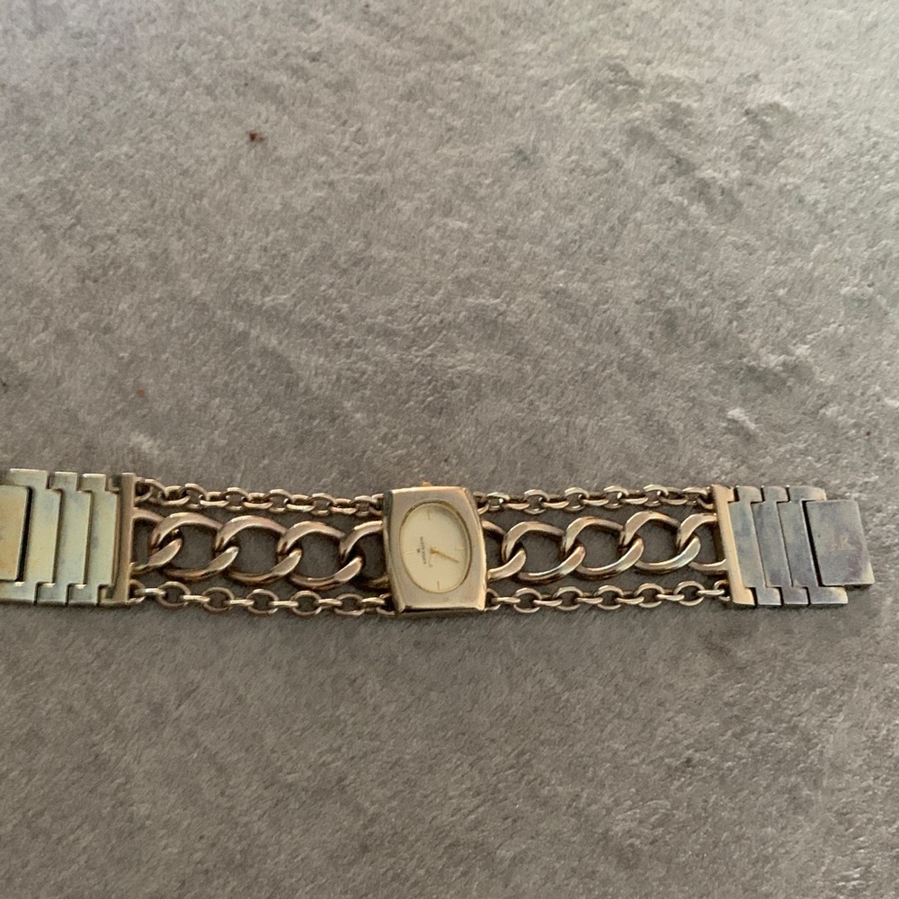 Anne Klein Gold-Tone Chain Link Bracelet Watch